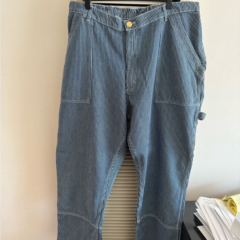 Big Bud Press Navy Pinstripe Straight Leg Pants